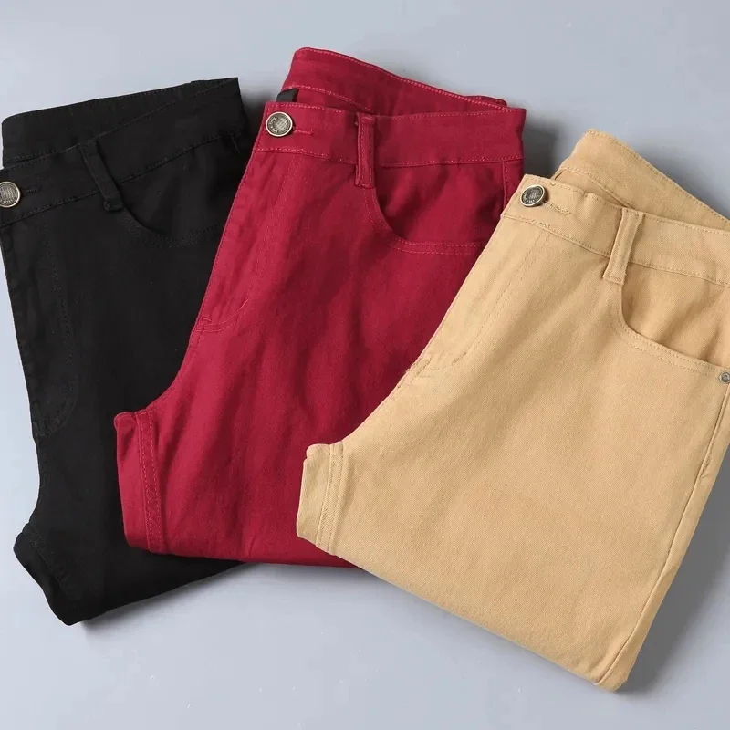 Men's White Stretch Jeans Spring Summer New Classic Business Casual Cotton Slim Denim Pants Male Brand Clothing Trousers - Image 6