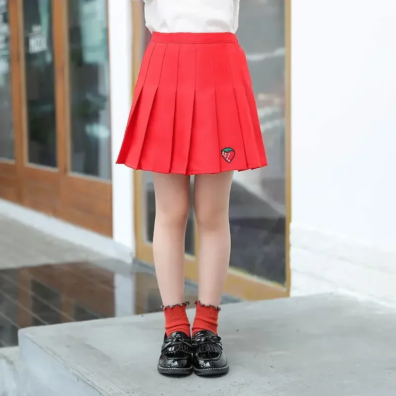 Girl Pleated Skirts School Children Clothing 2 4 6 8 10 12 13 14 Years Baby Girl Skirt with Shorts Pink Student Kids Tutu Skirt - Image 5