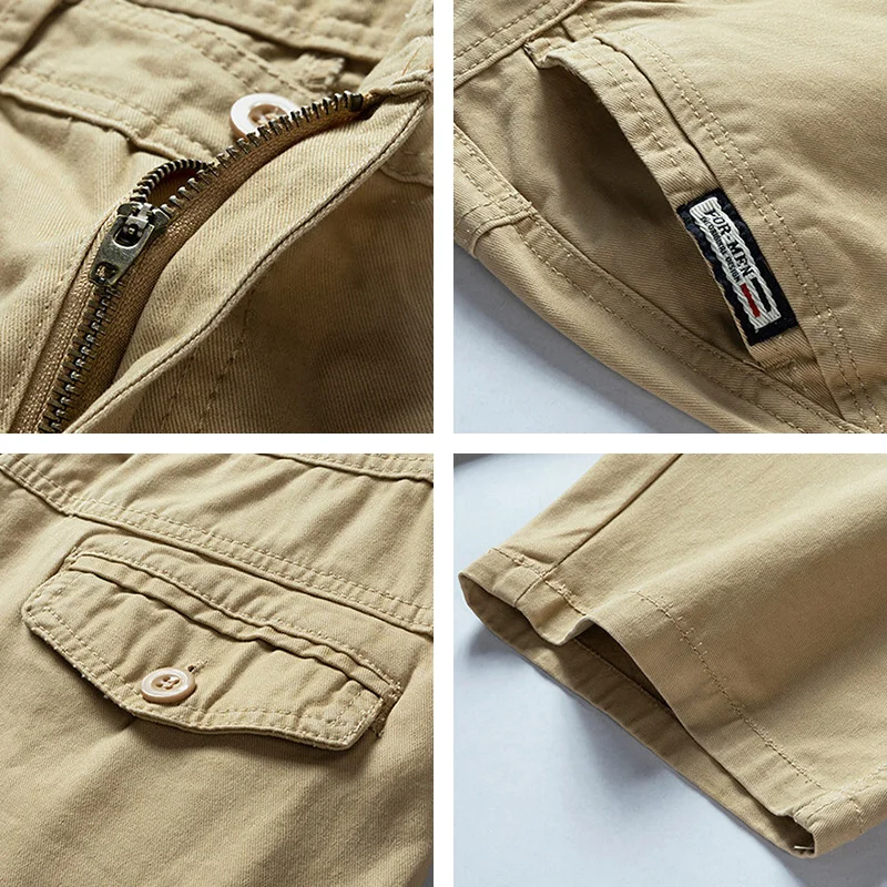 Men Summer Casual Solid Casual Cargo Shorts Men Fashion Cotton Tactical Shorts Pants Men Outdoor Breathable Joggers Shorts Male - Image 6