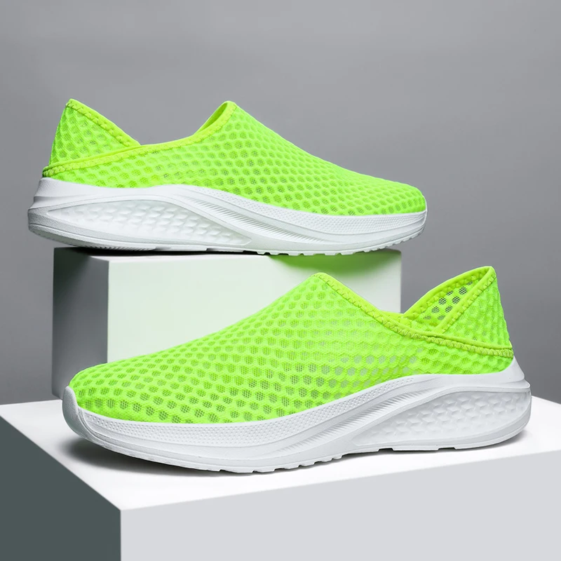 Women Men Summer Mesh Shoes Men's Sneakers Breathable Lightweight Running Shoes Slip on Outdoor Women's Sports Tennis Shoes - Image 3