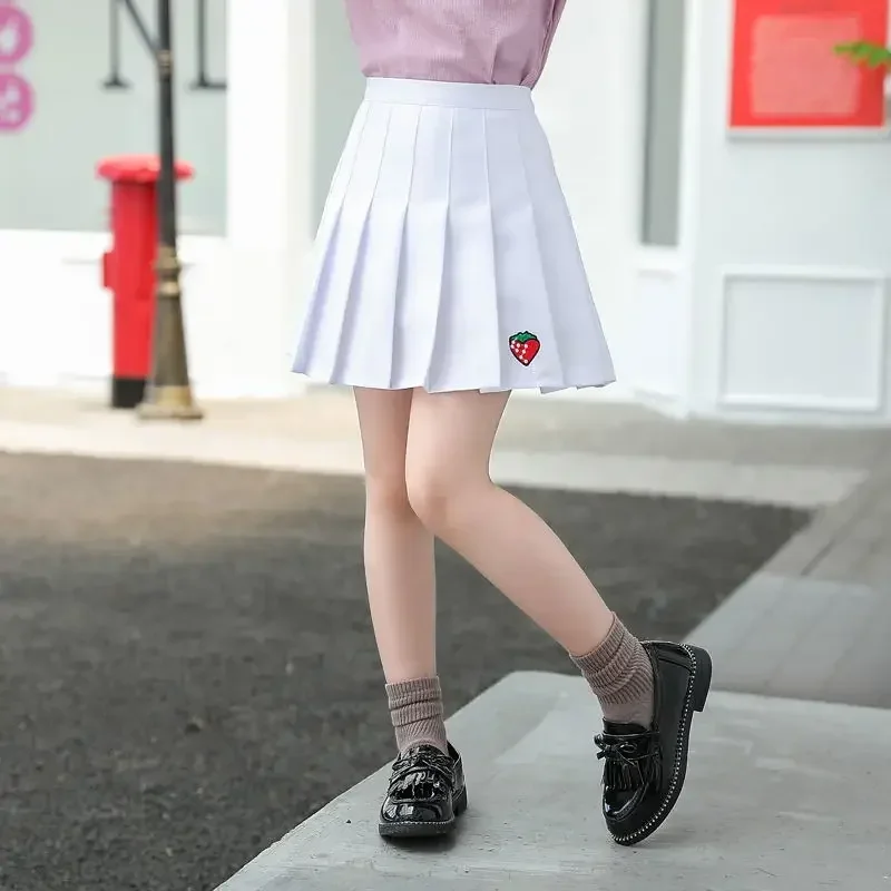 Girl Pleated Skirts School Children Clothing 2 4 6 8 10 12 13 14 Years Baby Girl Skirt with Shorts Pink Student Kids Tutu Skirt - Image 2
