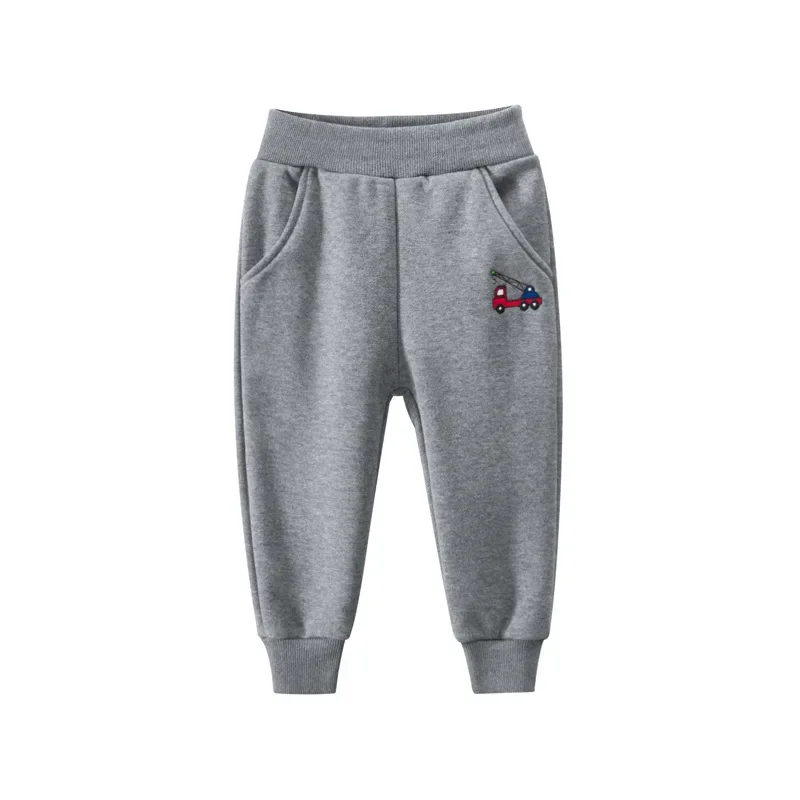 Plus Velvet Sweatpant for Boys 2025 Winter Cartoon Excavator Sports Harem Pants Kids Warm Mid Waist Cotton Trouser Children - Image 2