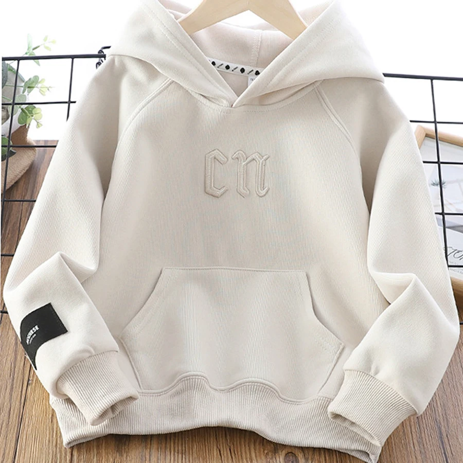 IYEAL 2025 Children's Clothing Kids Clothes Boys hoodies Embroidered Letters Tops Sweatshirt Outdoor Clothes for Children 4-14Y - Image 5