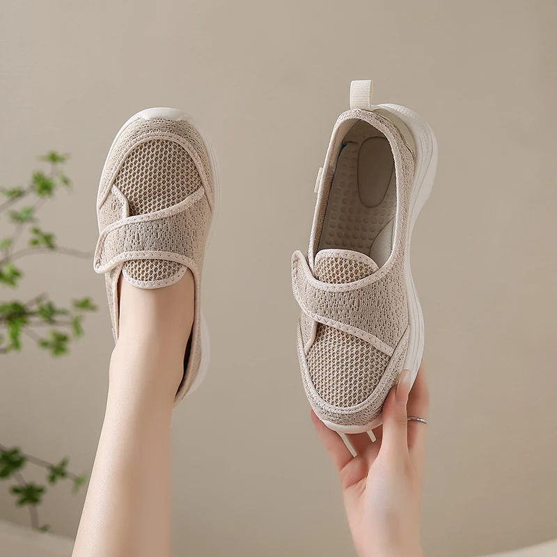 Women Walking Shoes Mesh Light Fitness Loafer Summer Spring Sports Outdoor Mother Girls Flats Breathable Sneakers Big Size 35-42 - Image 5