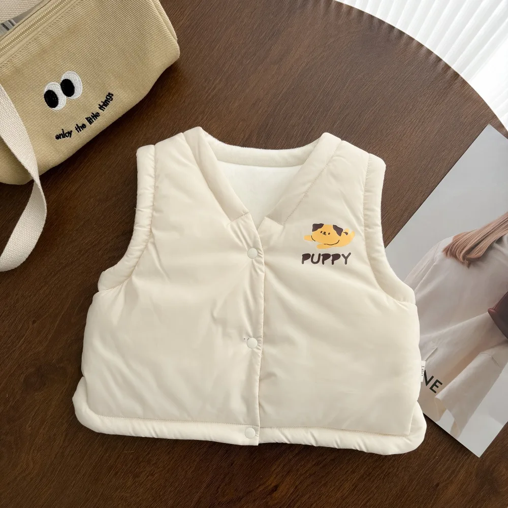 2024 Winter New in Kids Baby Girls Boys Thicken Warm Cartoon Modeling Outwear , Infant Toddler Letter Cute Clothing Vest 0-3Y - Image 3