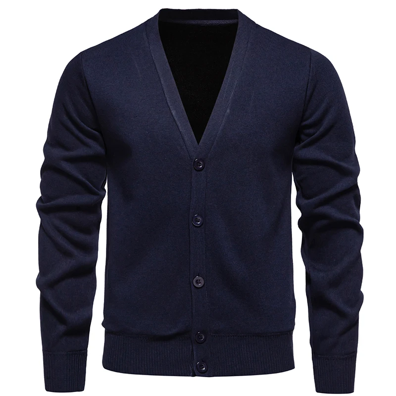 2024 Men Sweater Cardigan Business Casual Classic V-neck Solid Color Cardigan Men Sweater Korean Fashion Trend Knitwear Sweater - Image 2
