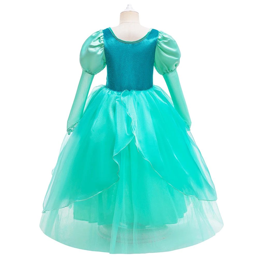 Mermaid Dress for Girls Princess Ball Gown Kids Christmas Party Costume Halloween Gift 3-10T - Image 3