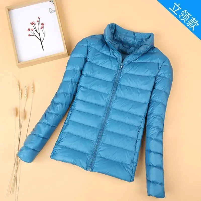 Spring 2024 New Women's Light Coat Down Parkas Female hooded Short Jacket Stand Cotton Padded Collar Plus Slim Cotton Overcoat - Image 2