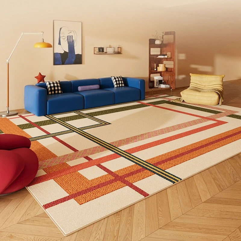 Minimalist Creative Dopamine Geometric Pattern Living Room Carpet Bedroom Room Floor Rugs Home Easy Repair Sofa Coffee Table Mat - Image 4