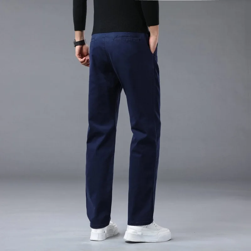 190 Cm Tall Men's Pants Summer Straight Chino Trouser Male Stretch Cotton Office Work Extra Long Leg Length 115 110cm Lengthed - Image 5