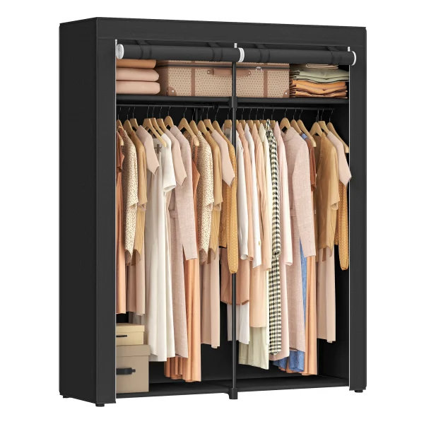 6 Layers Dustproof Simple Wardrobe Double Row High Capacity Partition Bookshelf Bedroom Cabinet Portable DIY Clothes Organizer