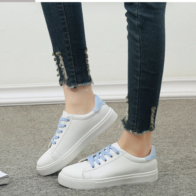 Women Sneakers 2024 Fashion Breathble Vulcanized Shoes Pu Leather Platform Shoes White Lace Up Casual Shoes Zapatos Mujer - Image 2