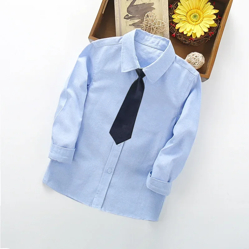 Children Party Performance Shirt Baby Toddler Teen Clothes School Uniform Boys Shirts Black White Long Sleeve Blouse Kids Tops - Image 3