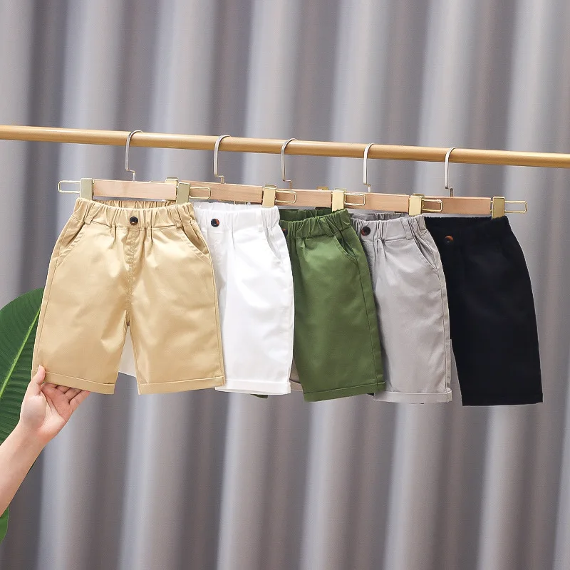 2023 Summer Boys Shorts Casual Shorts for Kids Solid Color Children School Pants Teenager Capris Baby Trousers Clothing - Image 3