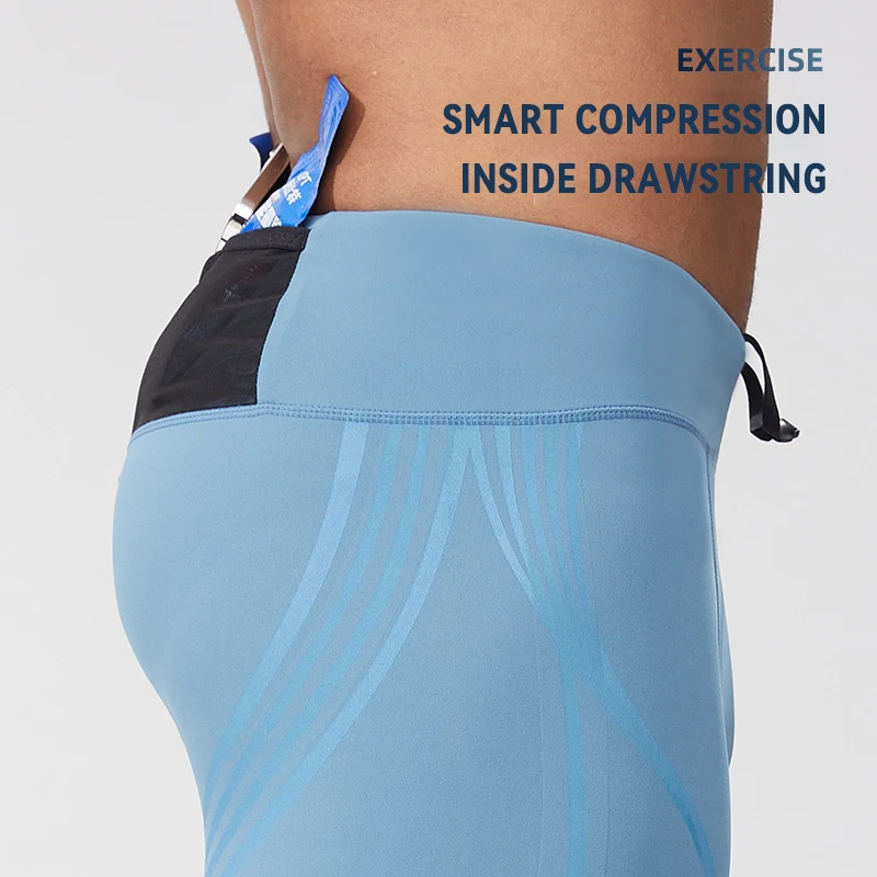 S-2XL Men Smart Compression Running Tights High Waist Quick Dry Running Fitness Shorts with Mesh Back Pocket - Image 3