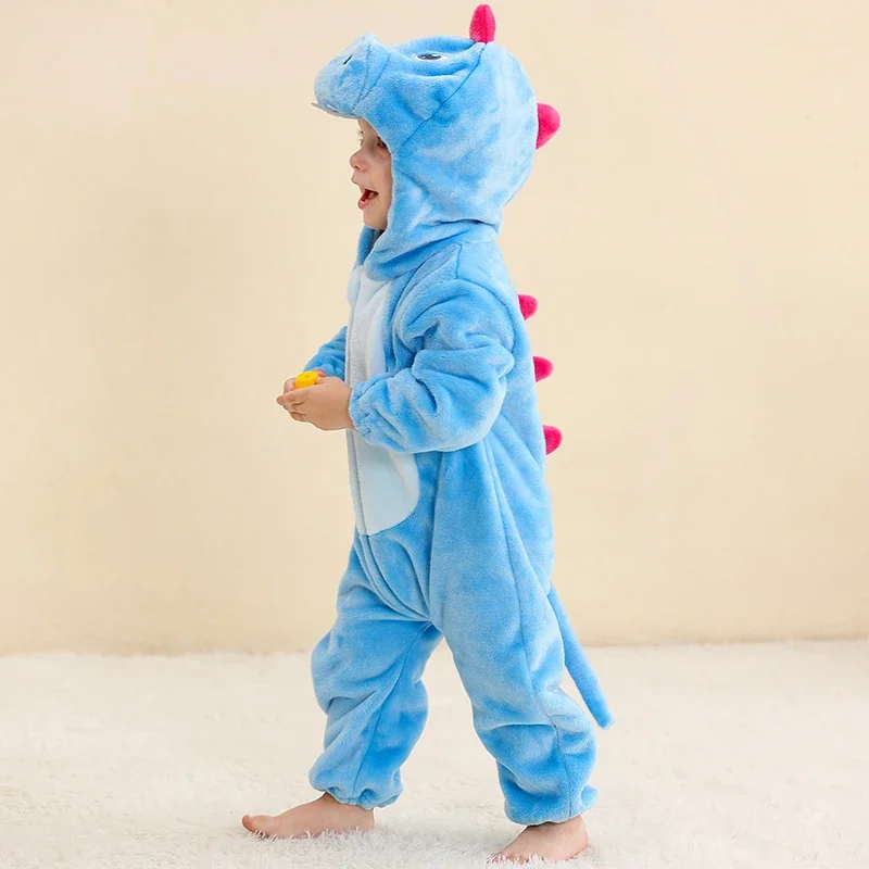 MICHLEY Winter Baby Rompers Hooded Flannel Cosplay Toddler Infant Clothes Overall Bodysuits Jumpsuit Costume For Kids Girl Boy - Image 3