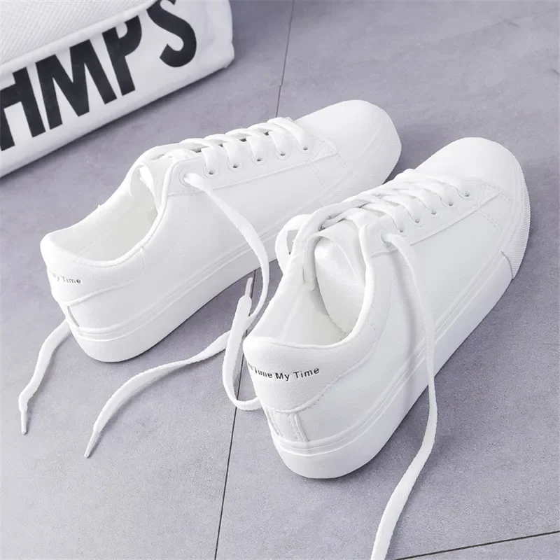 Women Sneakers 2024 Fashion Breathble Vulcanized Shoes Pu Leather Platform Shoes White Lace Up Casual Shoes Zapatos Mujer - Image 6