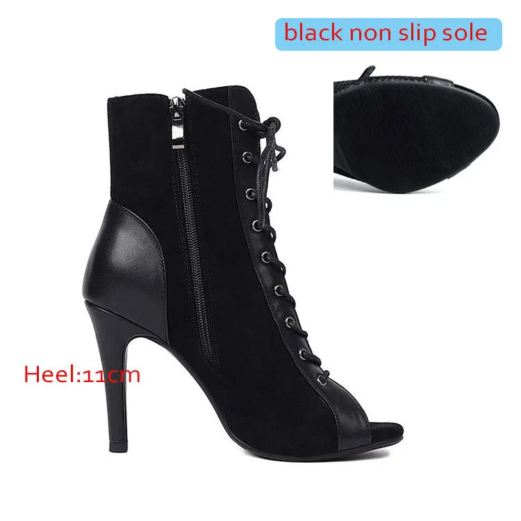 Latin Dance Heels Shoes for Women Party Boots High Heels Black Sandals Sexy Brand New Latin for Ballroom Jazz Stilettos Boots - Image 5