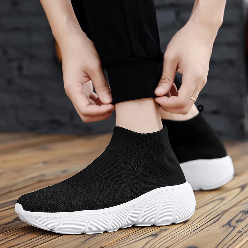 Fashion Orange Women's sports shoes High Top Breathable Knit Men's Running Shoes Platform Sock Shoes For Men Zapatillas De Mujer - Image 6