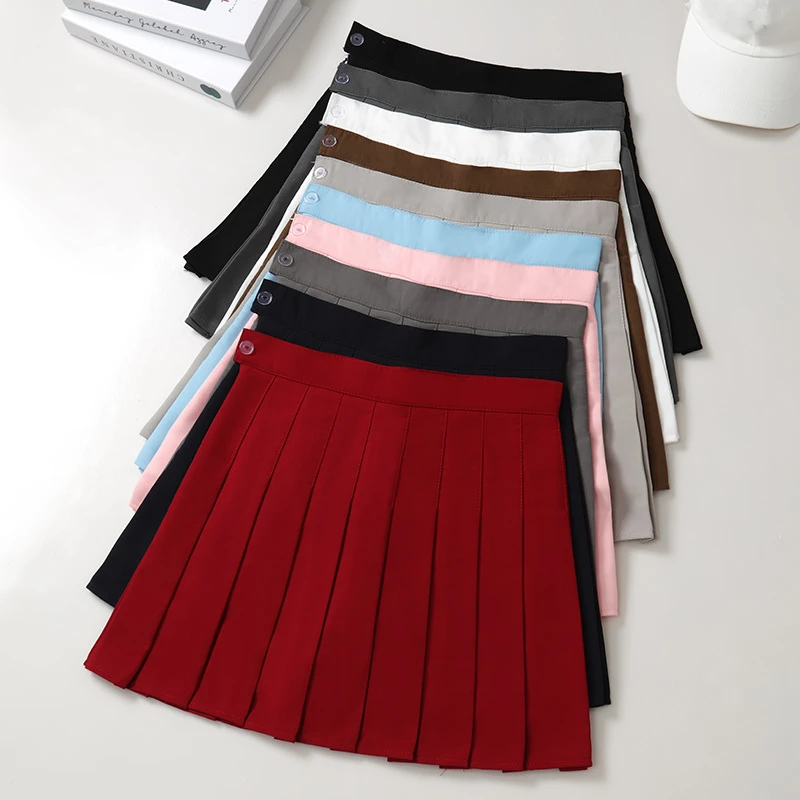 Black Mini Skirt Summer Women's Clothes Korean Stylish Saia Blue High Waist Skort Brown School Uniform Girls Short Pleated Skirt - Image 3