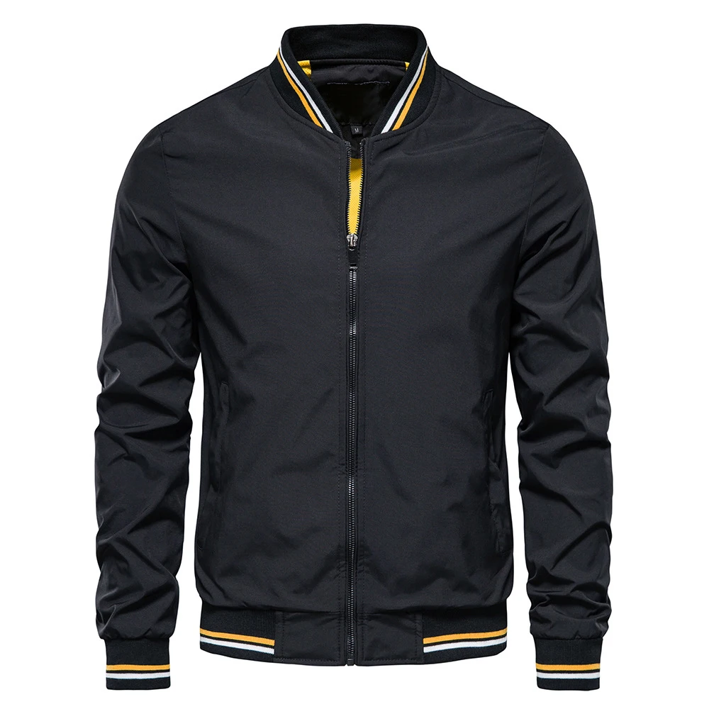Fashion Autumn Jackets for Men Solid Color Casual Baseball Mens Jacket Clothing New in Outerwears Chaquetas Bomber Jackets Men - Image 2