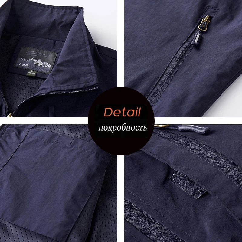 New Spring Men Outdoor Casual Vests Mens Summer Waterproof Breathable Fishing Waistcoat Mens Autumn Fashion Vest Jacket Male - Image 6