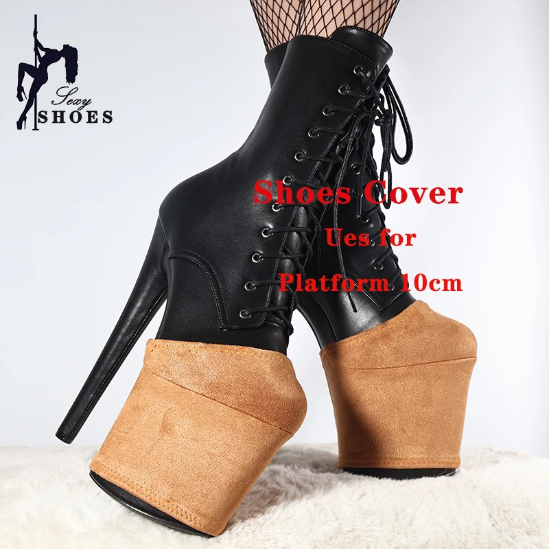 Women Pole Dance Shoes Training Protective Cover Overshoes Platform 10CM Sandals Protectors Suede Wear-Resist Boots Shoes Cover - Image 2