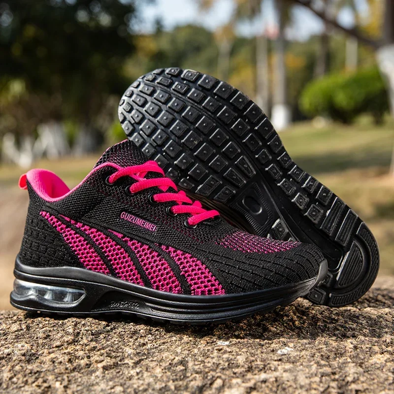 Pink Mesh Running Shoes for Women Comfortable Female Sports Training Sneakers Air Cushion Athlete Jogging Shoes Girl Big Size 42 - Image 3