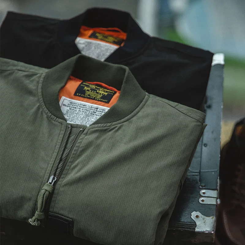 Maden Men's MA-1 Flight Bomber Jackets and T-shirts Vintage Air Pilot Jacket Green Baseball Suit Coat 2 Piece Tops - Image 3
