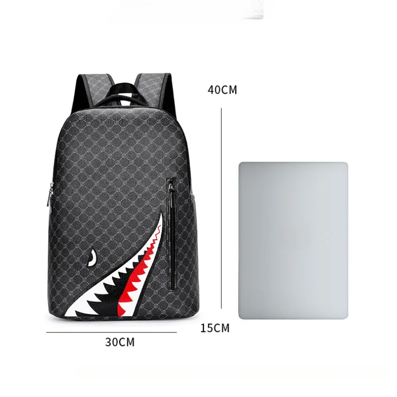 Men's Backpack Bag 15-inch Plaid High School College Laptop Rucksack - Image 6