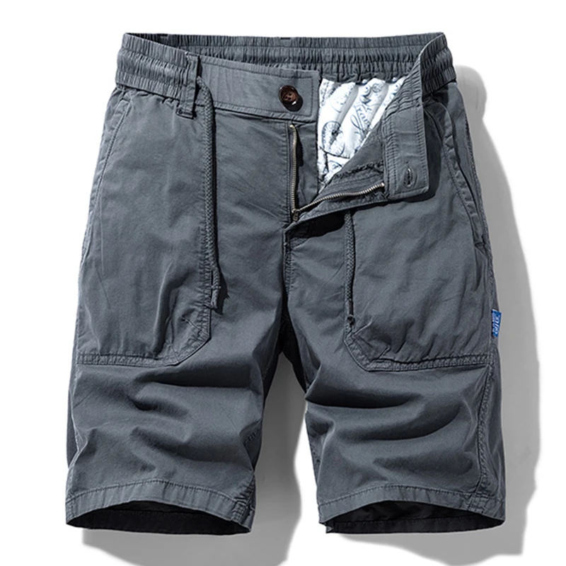 Men Summer New Cotton Cargo Shorts Men Solid Casual Tactical Jogger Shorts Pants Men's Outwear Breathable Bermuda Shorts Male - Image 3