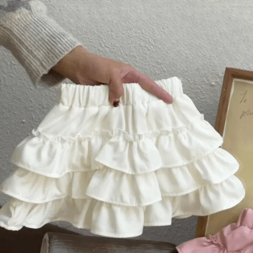 2024 Baby Girls Layers Cake Skirts With Safe Shorts Fashion Kids Children Birthday Summer Skirt Casual Cute Clothes - Image 3