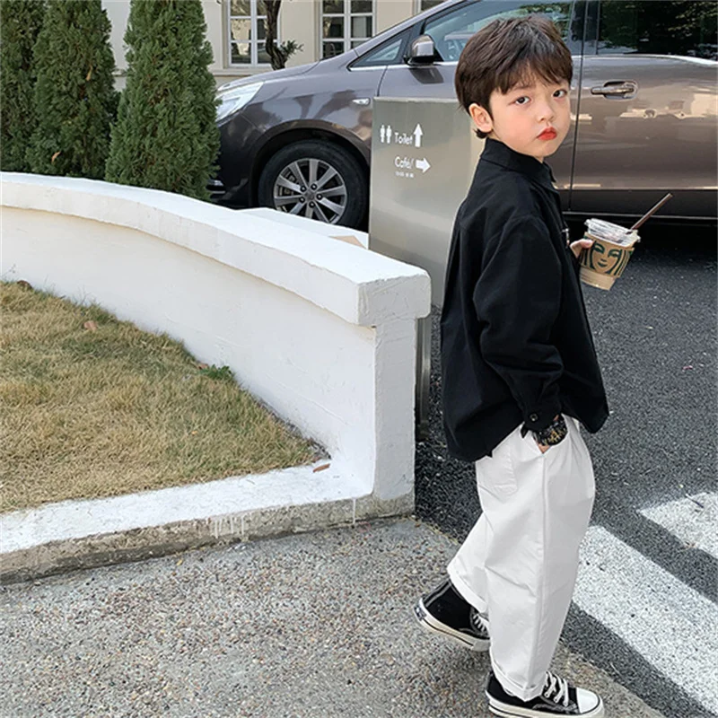 Boys Baby's Kids Blouse Jacket Outwear 2023 Black Spring Autumn Shirts Cotton Gift Plus Size Children's Clothing - Image 4