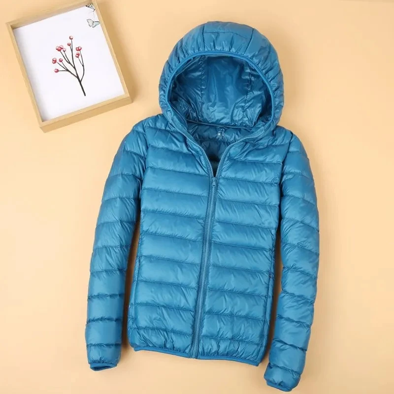 Spring 2024 New Women's Light Coat Down Parkas Female hooded Short Jacket Stand Cotton Padded Collar Plus Slim Cotton Overcoat - Image 5