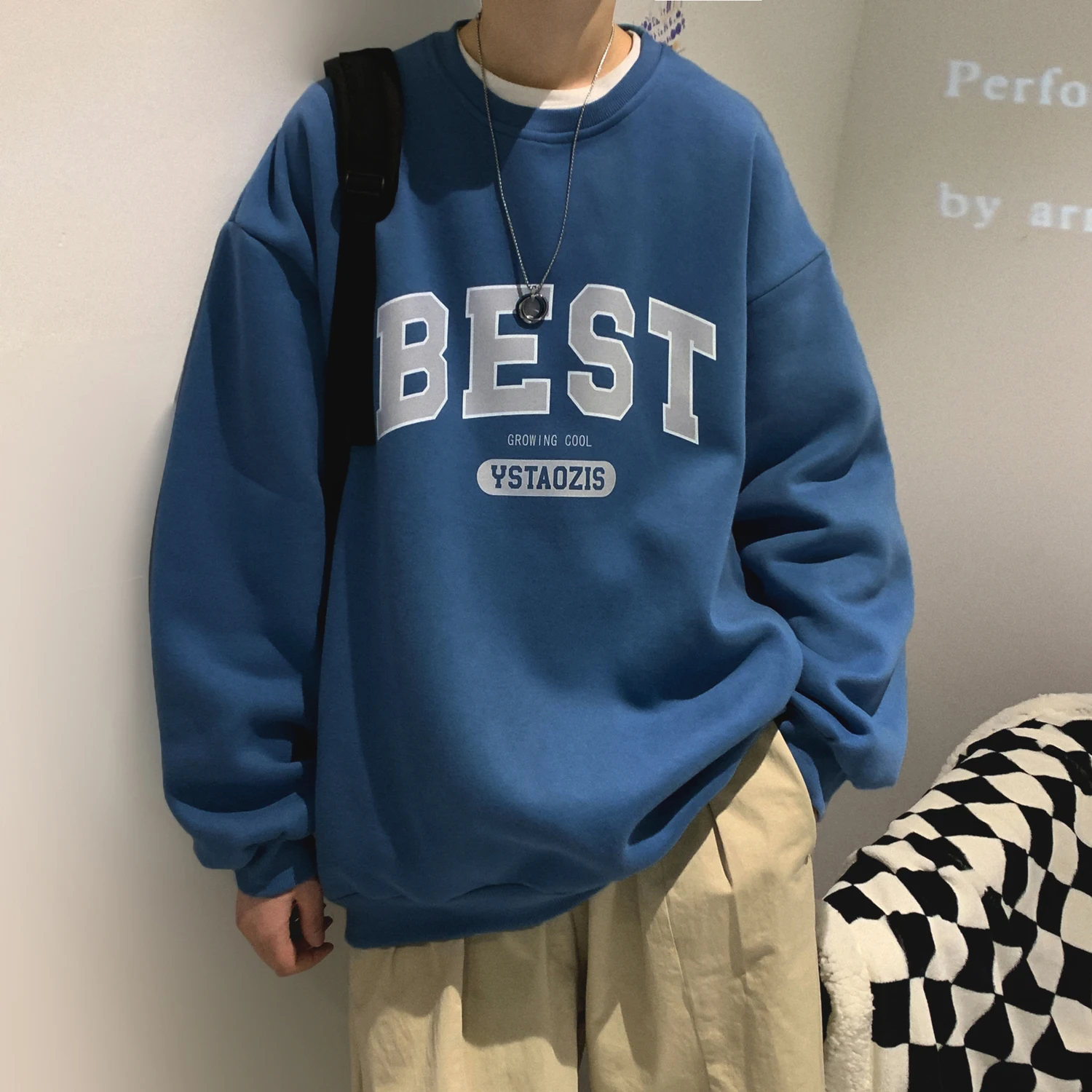Spring Autumn Letter Hoodies For Men Oversized Sweatshirts Korean Man Clothing Casual Unisex Pullovers Thick 3XL - Image 3