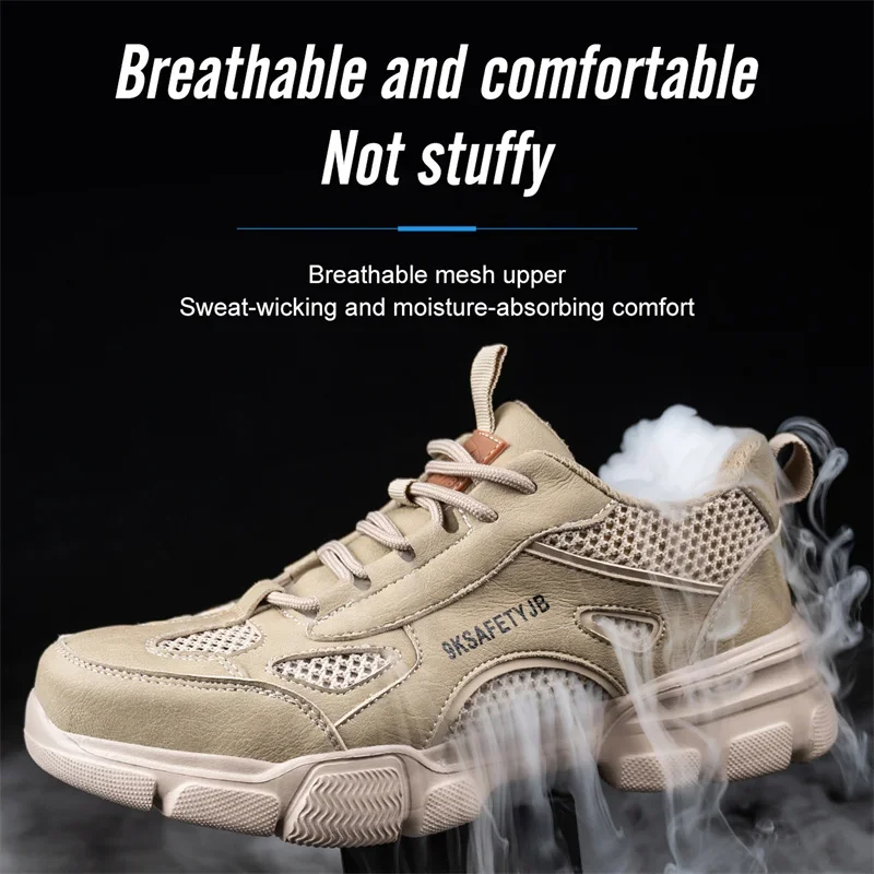 Summer Labor Protection Safety Wrok Shoes Anti Smashing Steel Toe Cap Breathable Comfortable Safety Boots Industrial Male Shoes - Image 2