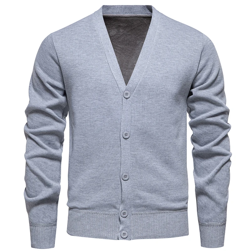 2024 Men Sweater Cardigan Business Casual Classic V-neck Solid Color Cardigan Men Sweater Korean Fashion Trend Knitwear Sweater - Image 3