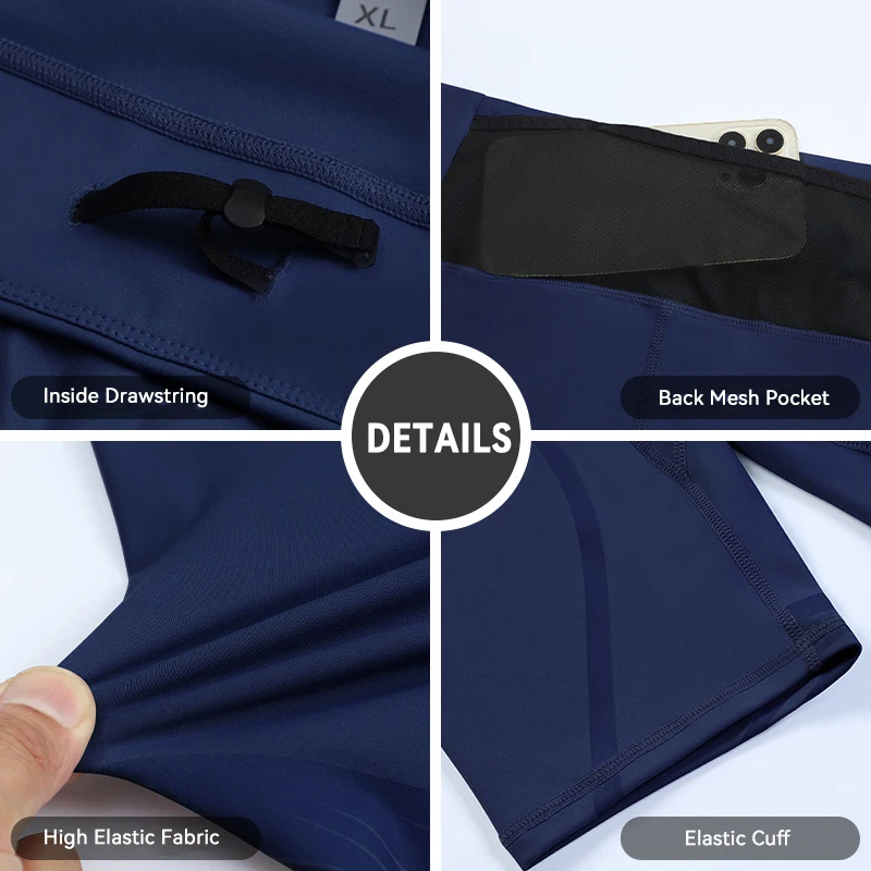 S-2XL Men Smart Compression Running Tights High Waist Quick Dry Running Fitness Shorts with Mesh Back Pocket - Image 6