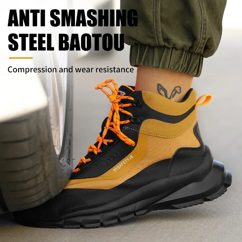 New Fashion Lightweight Work Boots Indestructible Safety Shoes Men Steel Cap Puncture-Proof Sneakers Male Footwear - Image 4