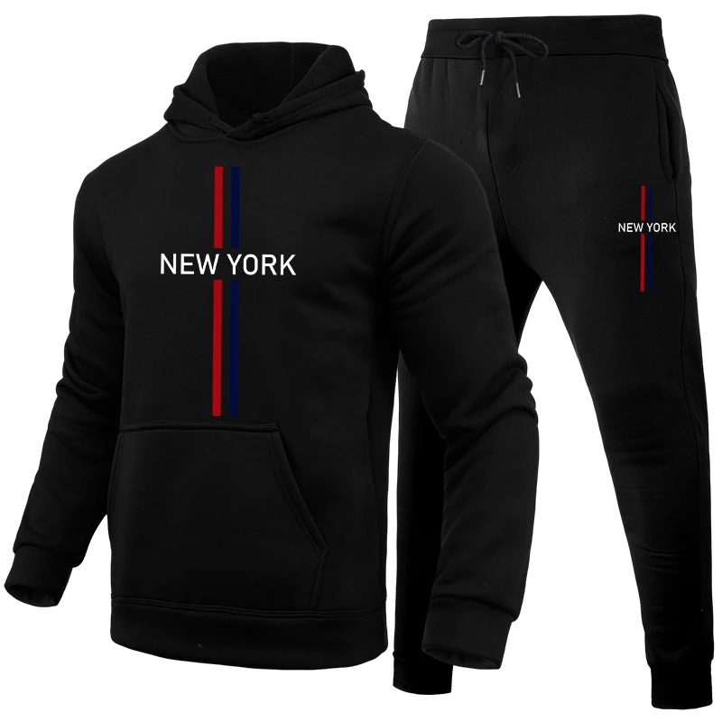 New Mens Tracksuit Printing Casual Hoodies Sweatshirts Sweatpants 2 Pcs Set Sports Jogging Mens Clothing 2025 Popular Streetwear - Image 2