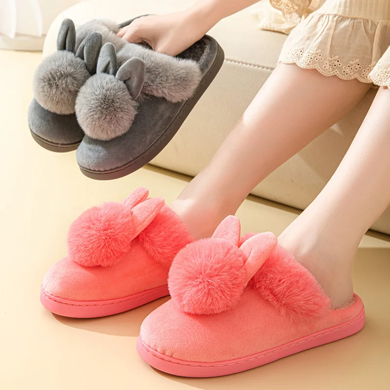Pallene Warm Fuzzy Fluffy Slippers For Women 2024 Winter New Indoor Non-slip Plush Slides Indoor Soft Comfort Home Cotton Shoes - Image 3