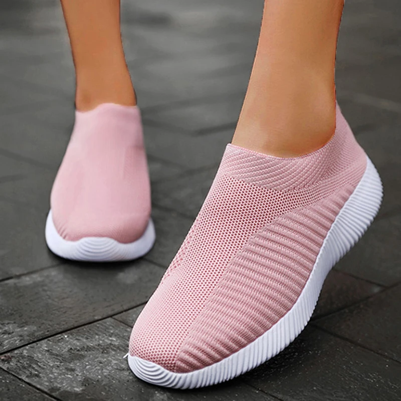 2024 New Fashion Sneakers For Women Casual Shoes Comfortable Soft Sneakers Women Slip On Sock Shoes For Women Ladies Flat Shoes - Image 2