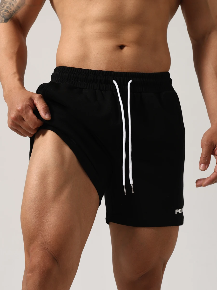 Men's casual sports shorts Cotton fitness stretch 3 point pants, suitable for daily outdoor beach travel - Image 2