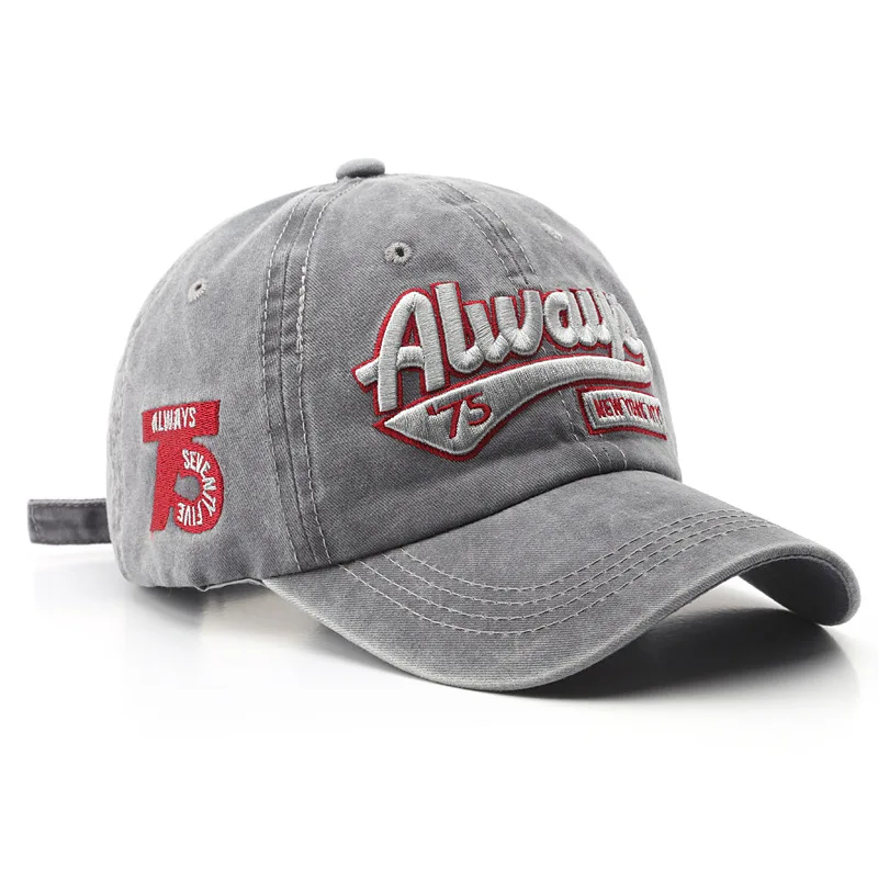 2022 Summer Women Men Baseball Cap Fashion Letter Embroidery Snapback Hat Vintage Washed Cotton Unisex Hip Hop Sun Hat Casquette - Image 2