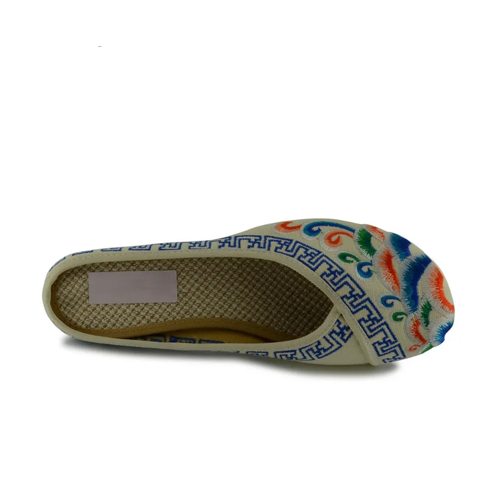 TIMETANG Handmade Flower Embroidery Slippers Summer Fashion Women Chinese Style Casual Shoes Woman Breathable Flip Flops E183 - Image 3