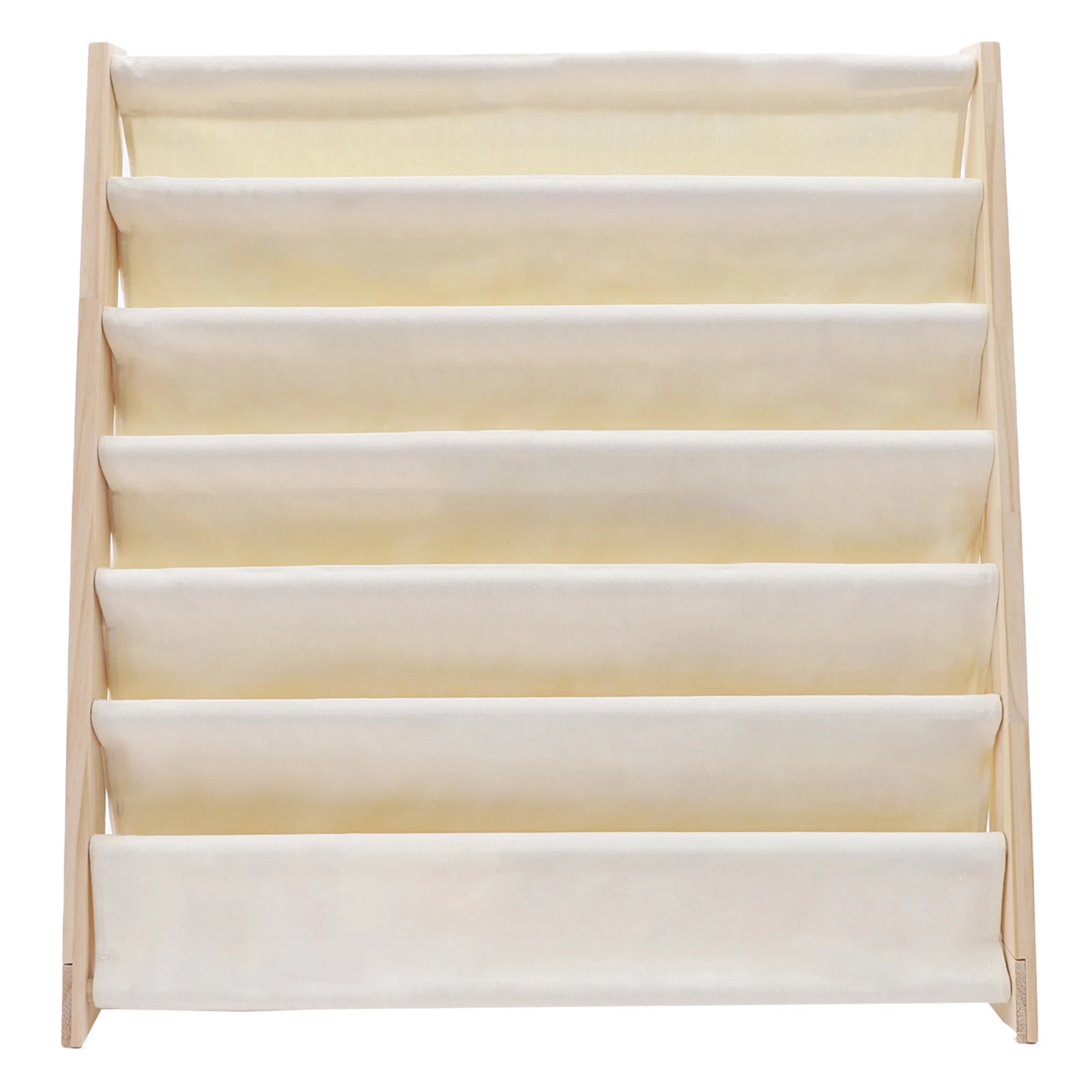 6-Tier Kids Bookshelf | Pine Wood Floor Standing Bookcase, White/Log Color, 753079cm - Image 5