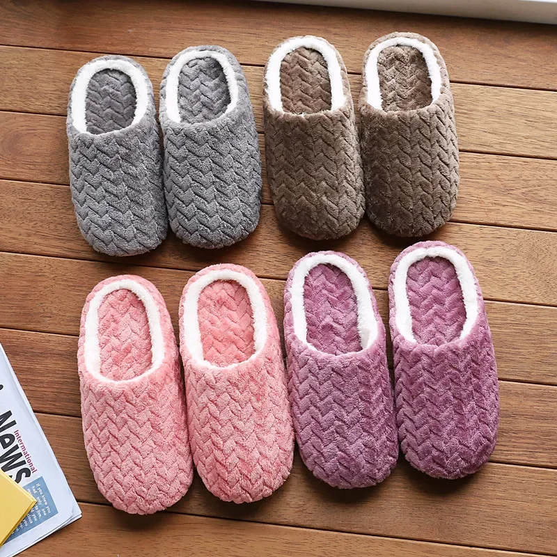 Soft Home Cotton Slippers Women Slippers Winter Indoor Light Comfort Floor Shoes Couple Silence Slides Bedroom House Slippers - Image 2