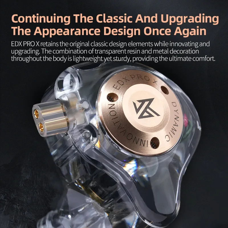 KZ EDX PRO X IEM Earphones Dynamic Drive HiFi Deep Bass Sound Earbud Sport Music Noise Cancelling Headset with Detachable Cable - Image 6