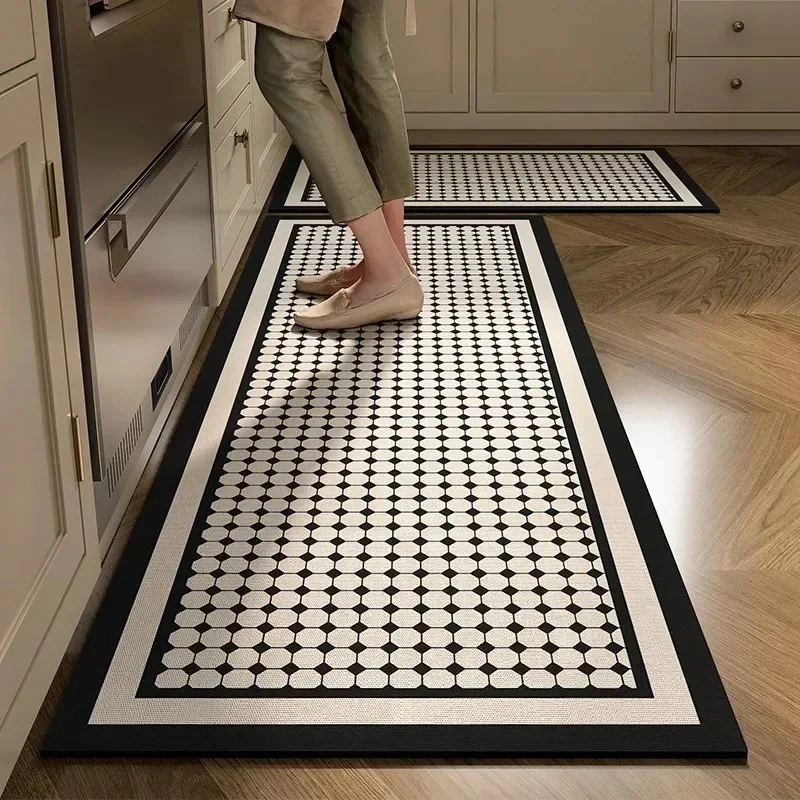 Rug for Kitchen Waterproof Floor Mat Long Carpet Pvc Leather Non-slip Oil-proof Foot Mats Minimalist Home Decoration Rugs - Image 2