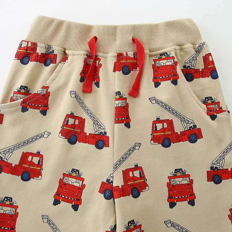 Little maven Baby Boys Children's Clothing 2025 Summer Short Cartoon Fire Truck Pants Cotton Soft Comfort Kids Clothes 2-7 Years - Image 3